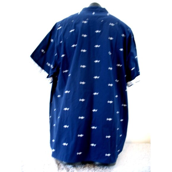 PaperDenim&Cloth Fishing Shirt Men's 4XL Blue Short SL Button Down - Picture 15 of 16